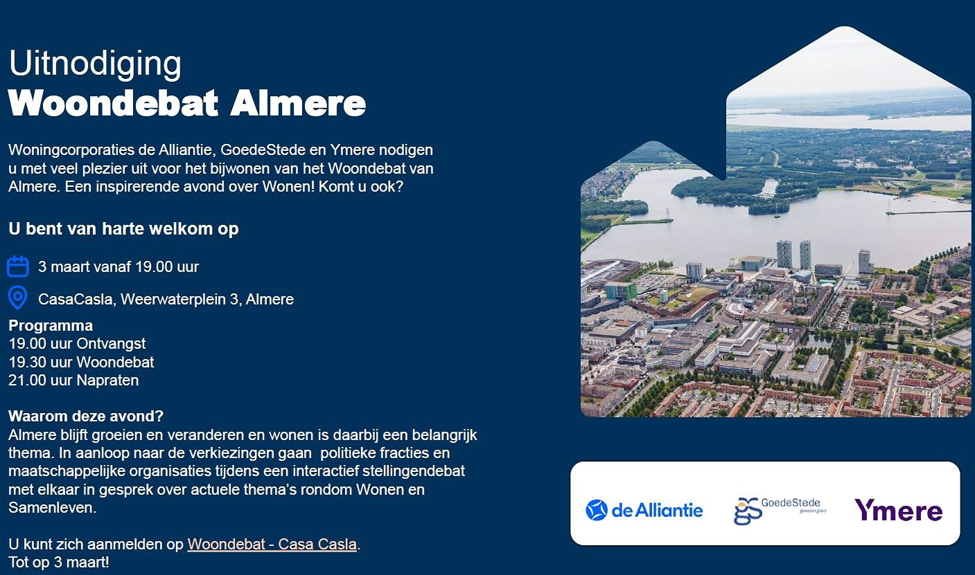 Uitnodiging woondebat 3 maart 2026